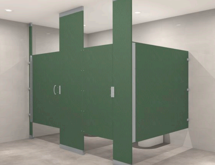 Solid plastic toilet partition material